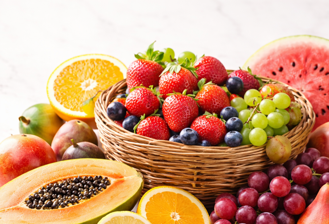 Früchtekorb als Symbol für gesunde Ernährung
