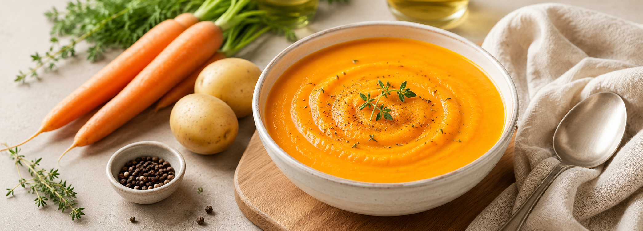 cremige Karottensuppe mit Kartoffeln